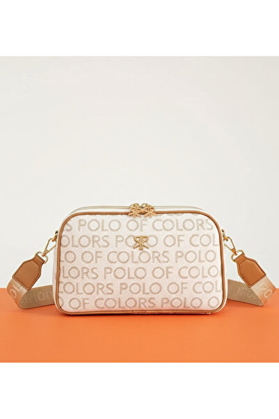 Çanta Trend Cream Camel Embossed Print Three Compartment Women's Shoulder Bag...