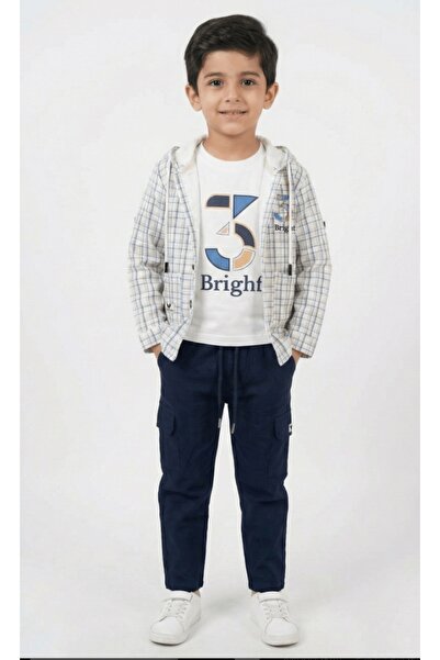 alqarat Bright Spring Plaid 3-Piece Hooded Set