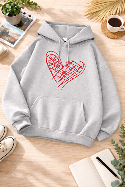 Pink Sky Unisex Printed Hooded Sweatshirt |   Oversized , Cotton, Daily Comfo...