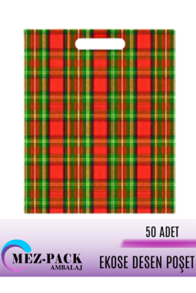 MEZ-PACK EKOSE DESEN TAKVİYELİ POŞET 50X60 5 NO HEDİYE MAĞAZA POŞETİ 50 ADET