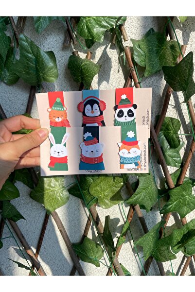 tinystoriestr Magnetic Bookmark - Animal Character Themed 6 Pieces