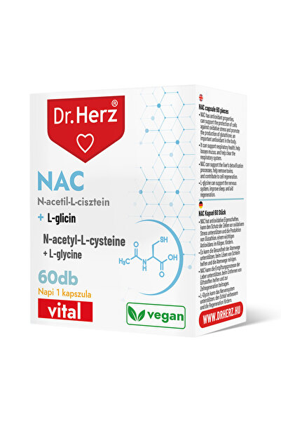 Dr Herz Capsule vegane cu N-acetil-L-cisteina NAC + L-glicina 60 buc