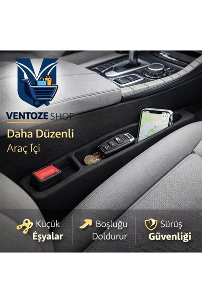 Ventoze Araç Koltuk Arası Düzenleyici Organizer – Evrensel Uyumlu Pratik Eşya Tutucu