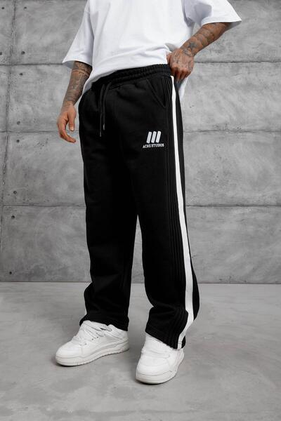 NOMARC Black Achestudios Written Baggy Trackpants