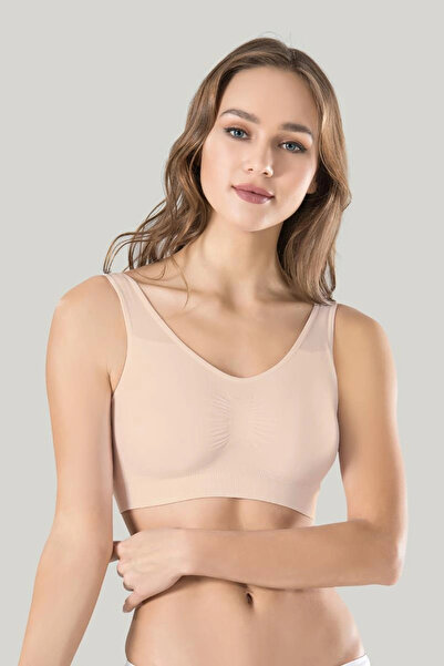 Beruflic Women's Gray Thick Straps Detachable Pads Knitted Seamless Stitch-Fr...