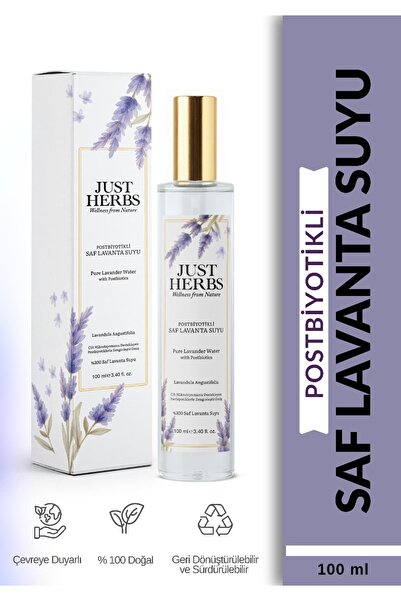 Just Herbs Postbiyotikli Lavanta Suyu 100 ml %100 Saf Ve Doğal Pure Lavander ...