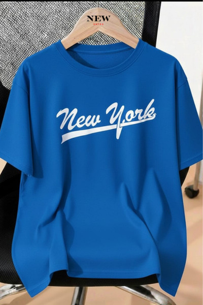 New Shine تي شيرت مطبوع عليه نيويورك للجنسين