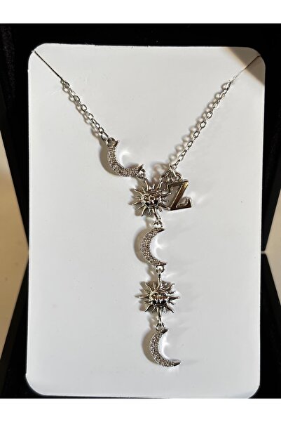 bijoux uniques Çelik ay&güneş Z harfli kadın kolye
