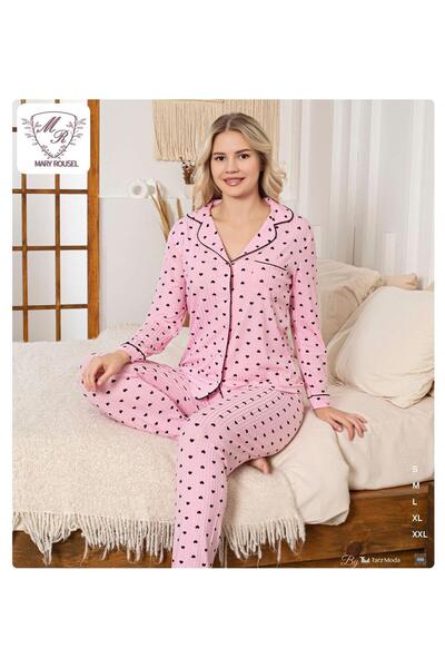 OEM 100% cotton pajama set with heart pattern