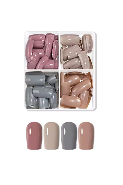 OEMN Set de 96 de unghii false, EVNC, Express Nail Glam, 4 culori