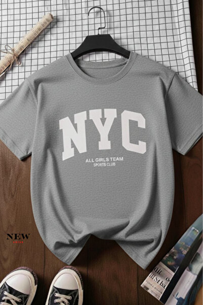 New Shine تي شيرت مطبوع للجنسين من نيويورك سيتي