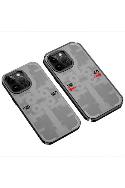 BSN STİL Bsnshop 14 Pro Max Case Mechanical Bumper Cover - Black 1058986