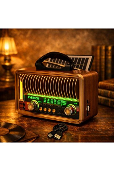 BLOMSTER EVERTON RT-682 LED+FENER ÖZELİKLİ BLUETHOOT NOSTAJIK RADYO MÜZİK ÇALAR