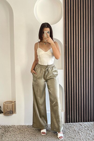 Noa&Noa Işıltılı Bol Paça Pantolon-Haki HAKİ