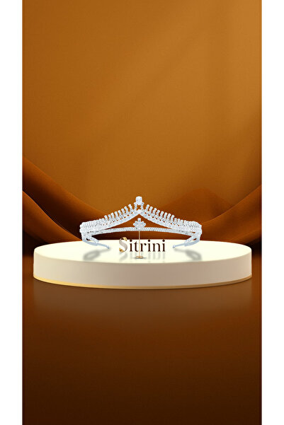 sitrini تاج الزفاف كلاريا مرصع بحجر الزركون