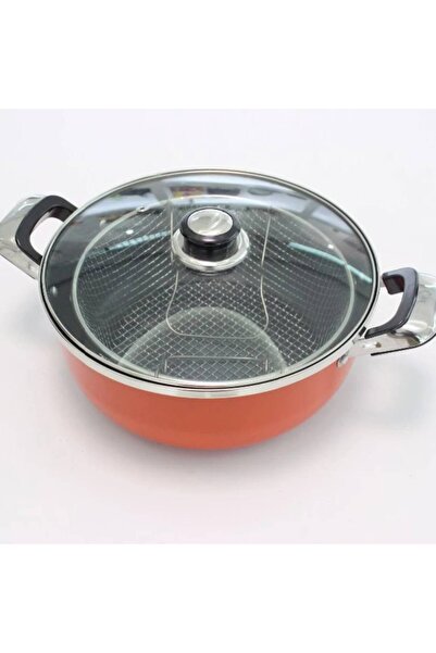 OEM Deep Fryer / Frying Pan Set with Basket and Lid – Red, 26 cm, 2 in 1, dee...
