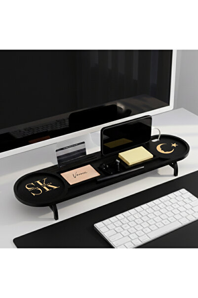 VENOCCİ Kurumsal & Kişiye Özel Hediye Ahşap Masaüstü Oval Organizer