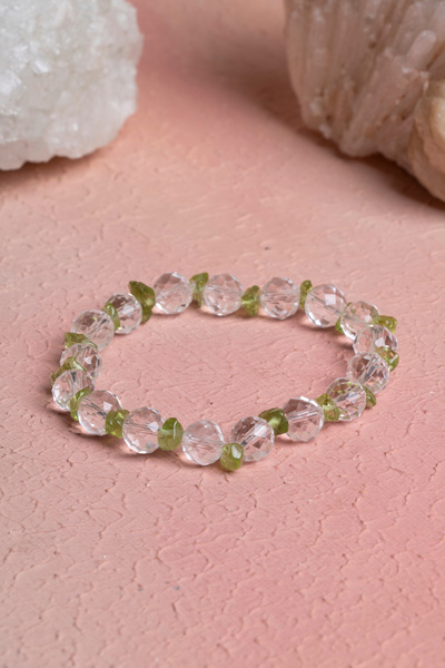 OSMANLI DOĞAL TAŞ Certified Zebercet, Crystal Quartz Natural Stone Bracelet (...