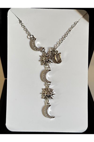 bijoux uniques Steel Moon&Sun Letter Women's Necklace