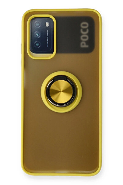 BSN STİL Bsnshop Silicone Cover with Montreal Ring for Xiaomi Redmi 9t - Yell...