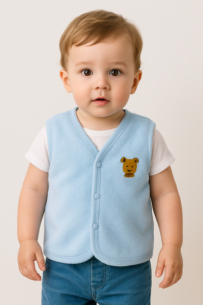 Bebelul WELSOFT vest 100% cotton, BLUE