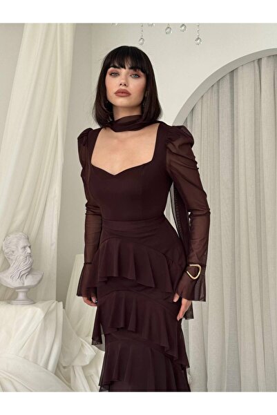 EtikaOnline Juvy Şal Detaylı Elbise