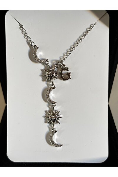 bijoux uniques Steel Moon&Sun Letter Women's Necklace