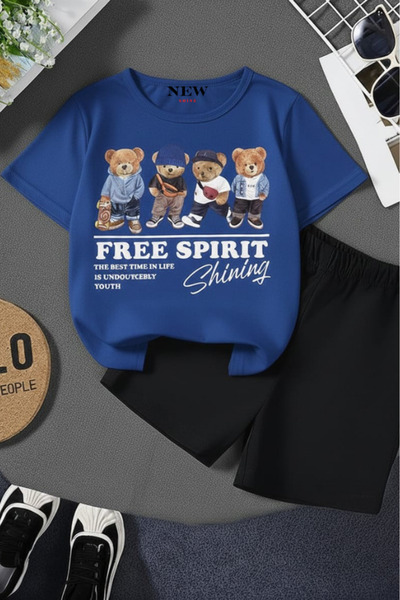 New Shine تي شيرت مطبوع عليه FREE SPIRIT للجنسين