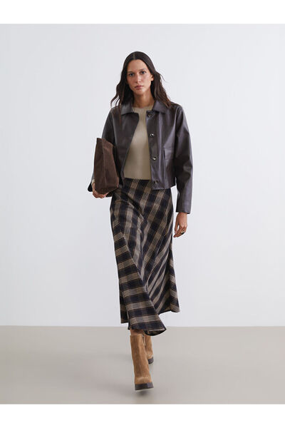 LC Waikiki ΝΕΑ ΣΕΖΟΝ ΑΠΟ ΤΗΝ GÜLİS GİYİM Μαύρο Καρό με φερμουάρ στη μέση Καρό...