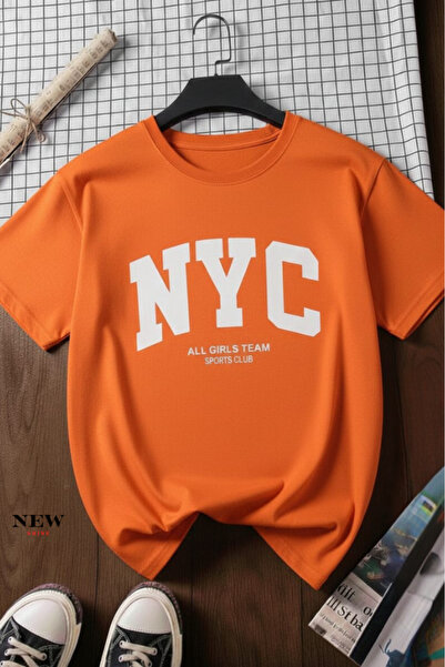 New Shine تي شيرت مطبوع للجنسين من نيويورك سيتي