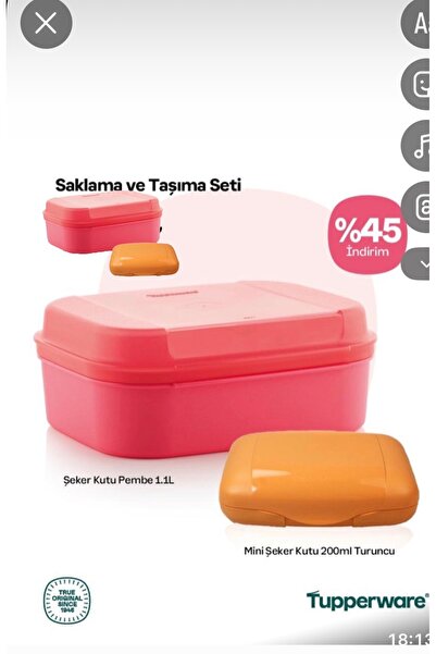 Tupperware Special Square 1 Liter and Oysters 200 ml the Products in the Picture