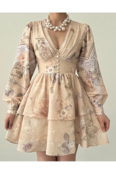 conconmoda Olven Düğme Detaylı Elbise
