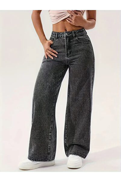 Beeke Super High Waist Wide Leg Jeans Lycra Loose Leg Jeans