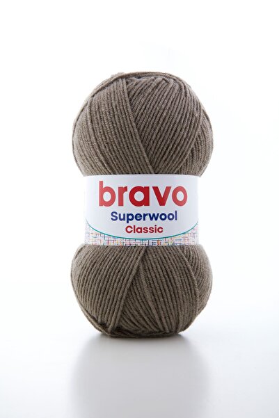 Bravo Superwool Classic 008 Mink Knitting Yarn Wool Acrylic 100 Gr 260 m