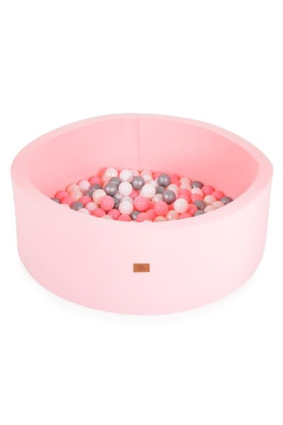 Moni Toys Piscină cu bile Pink cu 200 bile colorate și fund moale, 12 luni+