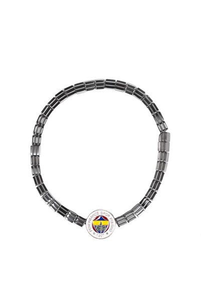 Fenerbahçe Original Licensed Fb Square Hematite Natural Stone Bracelet