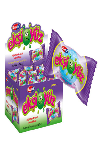 SAADET Ekşi Yüz 50 Adet Böğürtlen Aromalı Sakız