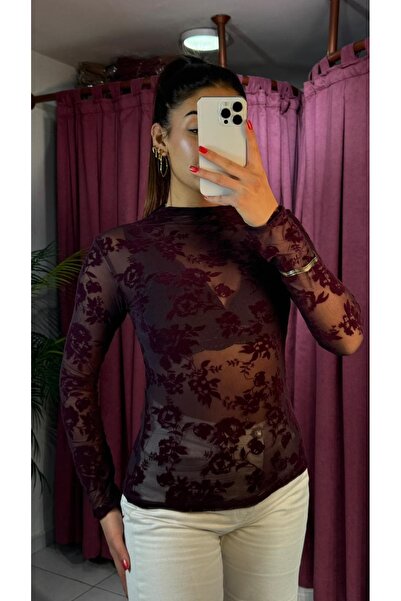 inci bayan giyim BODY TRANSPARENT CU DETALII FLORALE