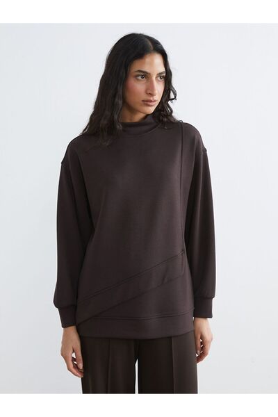 LC Waikiki Mock Neck Soft Touch Women's Sweatshirt Tunic