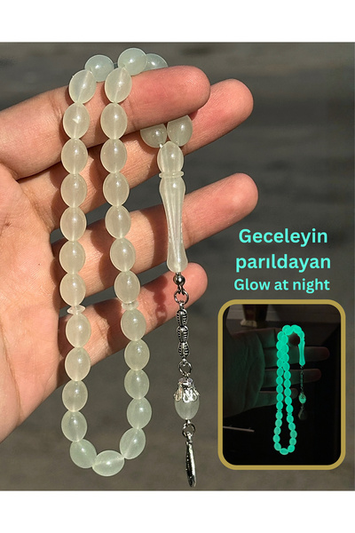 NAMAT Turkish glowing in dark oval shaped 33 beads prayerbead, Best Quality, ...