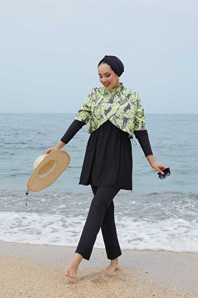 EBRUTESETTÜR Allerli Patterned Hijab Swimsuit, Oil Green
