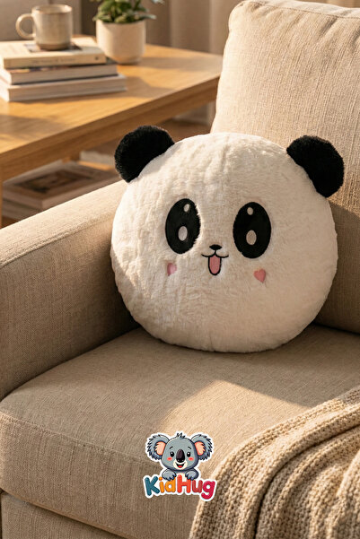 KidHug Embroidered Panda Sleeping Companion Round Plush Pillow |   34 cm Diam...