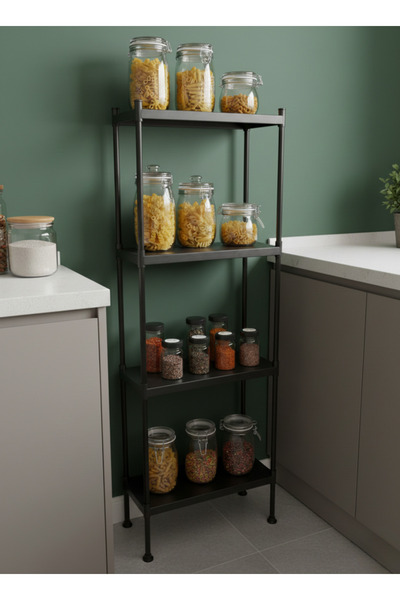 Lider Tunç TUNİVA EVA Çok Amaçlı Mutfak Rafı Ünitesi: 4 Bölmeli Modüler Kiler...