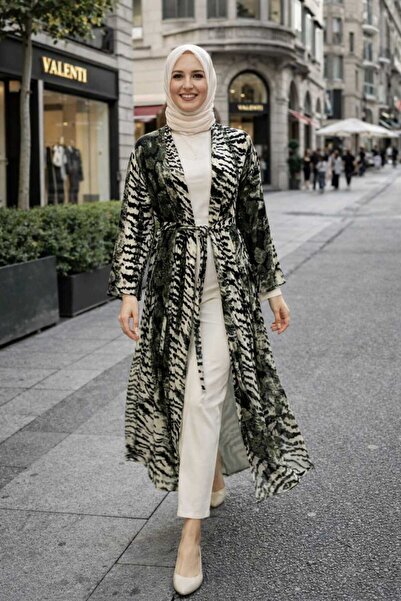 forte bella Ethnic Pattern Maxi Belted Kimono