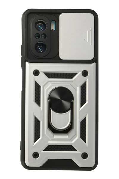 Hulyomer Hub حافظة هوليومر شاومي بوكو اف 3 من السيليكون مع حلقة عدسة بارس - ف...