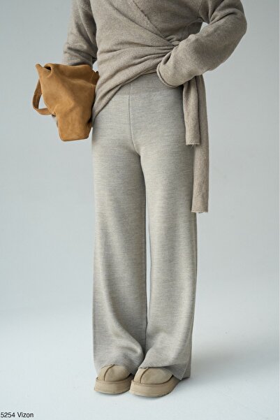 Lupies Kadın Antrasit Yüksel Bel Basic Triko Pantolon