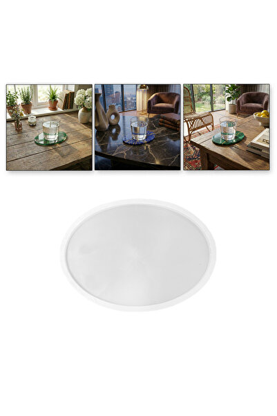 Eminonutoptanci Epoxy Oval Coaster Mold 13X9 cm