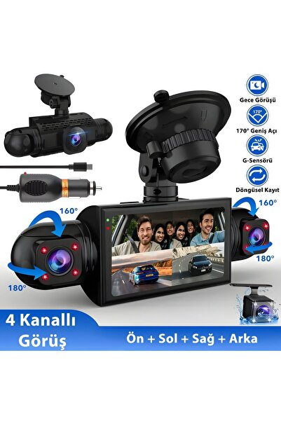 idragon S23Q 4 Kameralı Full HD Araç Kayıt Sistemi - Wi-Fi, Gece Görüşlü, G-S...