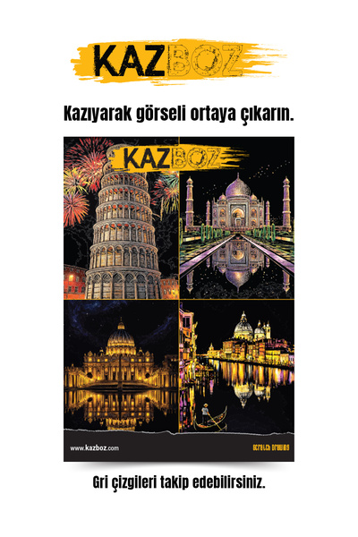 Zigzag Kazboz Scratch Art - Kazıma Sanatı Hobi Seti 2