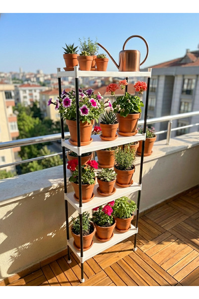 Lider Tunç TUNİVA EVA Serisi: 4 Katlı Dekoratif Saksı Standı Ve Modern İç-Dış...